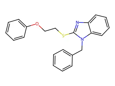 1-Benzyl-2-(2-phenoxyethylsulfanyl)benzimidazole structure
