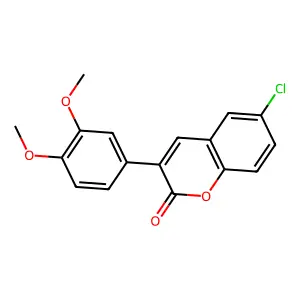 6-chloro-3-(3,4-dimethoxyphenyl)-2H-chromen-2-one structure