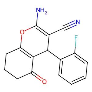 2-Amino-4-(2-fluorophenyl)-5-oxo-5,6,7,8-tetrahydro-4H-chromene-3-carbonitrile structure