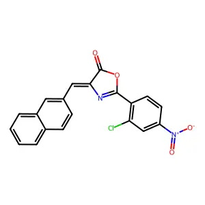 2-{2-chloro-4-nitrophenyl}-4-(2-naphthylmethylene)-1,3-oxazol-5(4H)-one structure