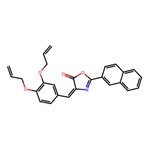 4-[3,4-bis(allyloxy)benzylidene]-2-(2-naphthyl)-1,3-oxazol-5(4H)-one structure