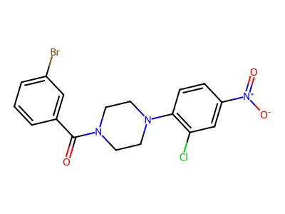 (3-Bromophenyl)-[4-(2-chloro-4-nitrophenyl)piperazin-1-yl]methanone structure