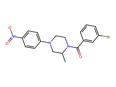 (3-Bromophenyl)[2-methyl-4-(4-nitrophenyl)piperazin-1-yl]methanone structure