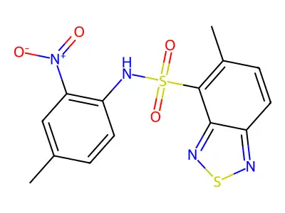 N-{2-nitro-4-methylphenyl}-5-methyl-2,1,3-benzothiadiazole-4-sulfonamide structure