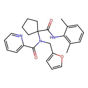 N-[1-[(2,6-dimethylphenyl)carbamoyl]cyclopentyl]-N-(furan-2-ylmethyl)pyridine-2-carboxamide structure