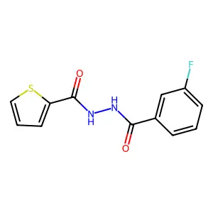 N'-(3-fluorobenzoyl)thiophene-2-carbohydrazide structure