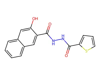 N'-(3-hydroxynaphthalene-2-carbonyl)thiophene-2-carbohydrazide structure
