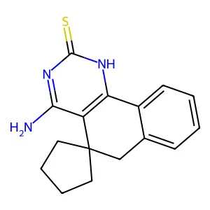 4-amino-5,6-dihydrospiro(benzo[h]quinazoline-5,1'-cyclopentane)-2(1H)-thione structure
