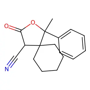1-Methyl-3-oxo-1-phenyl-2-oxaspiro[4.5]decane-4-carbonitrile structure