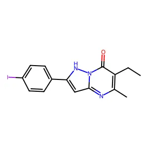 6-Ethyl-2-(4-iodo-phenyl)-5-methyl-pyrazolo[1,5-a]pyrimidin-7-ol structure