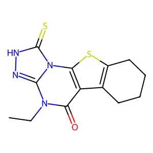 4-ethyl-1-mercapto-6,7,8,9-tetrahydrobenzo[4,5]thieno[3,2-e][1,2,4]triazolo[4,3-a]pyrimidin-5(4H)-one structure