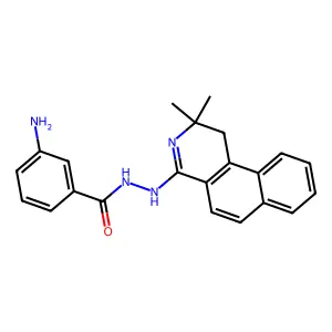 3-amino-N'-(2,2-dimethyl-1,2-dihydrobenzo[f]isoquinolin-4-yl)benzohydrazide structure