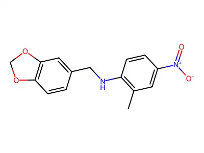 N-(1,3-benzodioxol-5-ylmethyl)-2-methyl-4-nitroaniline structure