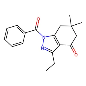 1-Benzoyl-3-ethyl-6,6-dimethyl-5,7-dihydroindazol-4-one structure