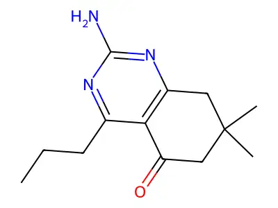 2-Amino-7,7-dimethyl-4-propyl-7,8-dihydroquinazolin-5(6H)-one structure