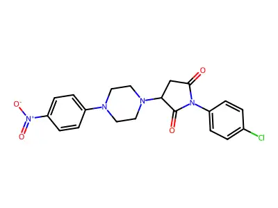 1-(4-Chlorophenyl)-3-[4-(4-nitrophenyl)piperazin-1-yl]pyrrolidine-2,5-dione structure