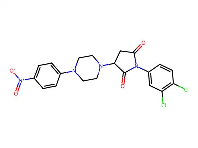 1-(3,4-Dichlorophenyl)-3-[4-(4-nitrophenyl)piperazin-1-yl]pyrrolidine-2,5-dione structure