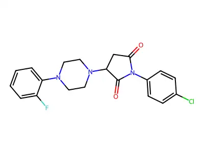 1-(4-Chlorophenyl)-3-[4-(2-fluorophenyl)piperazin-1-yl]pyrrolidine-2,5-dione structure