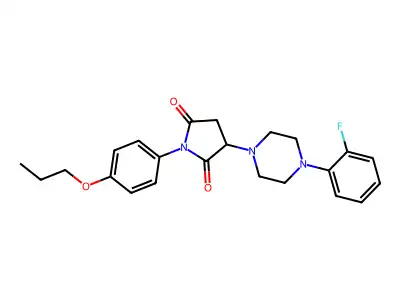 3-[4-(2-Fluorophenyl)piperazin-1-yl]-1-(4-propoxyphenyl)pyrrolidine-2,5-dione structure