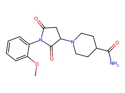 1-[1-(2-Methoxyphenyl)-2,5-dioxopyrrolidin-3-yl]piperidine-4-carboxamide structure