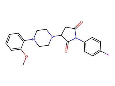 1-(4-Iodophenyl)-3-[4-(2-methoxyphenyl)piperazin-1-yl]pyrrolidine-2,5-dione structure
