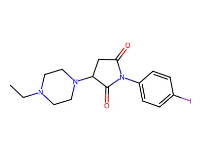 3-(4-Ethylpiperazin-1-yl)-1-(4-iodophenyl)pyrrolidine-2,5-dione structure