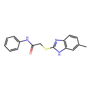 2-((5-methyl-1H-benzo[d]imidazol-2-yl)thio)-N-phenylacetamide structure