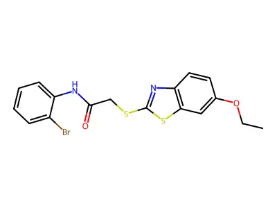 N-(2-bromophenyl)-2-[(6-ethoxy-1,3-benzothiazol-2-yl)sulfanyl]acetamide structure