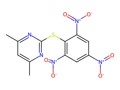 4,6-Dimethyl-2-({2,4,6-trisnitrophenyl}sulfanyl)pyrimidine structure