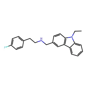 N-[(9-ethyl-9H-carbazol-3-yl)methyl]-2-(4-fluorophenyl)ethanamine structure