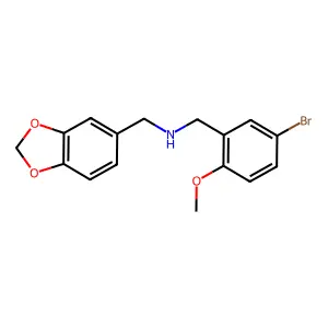 Benzo[1,3]dioxol-5-ylmethyl-(5-bromo-2-methoxy-benzyl)-amine structure