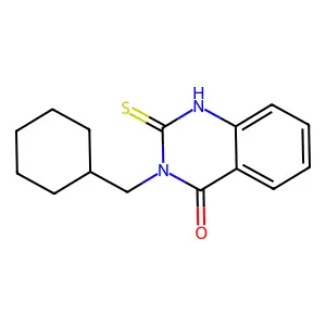 3-(cyclohexylmethyl)-2-sulfanyl-4(3H)-quinazolinone structure