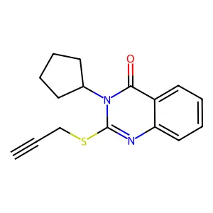 3-Cyclopentyl-2-prop-2-ynylsulfanylquinazolin-4-one structure