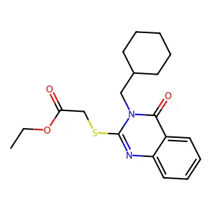 Ethyl 2-[3-(cyclohexylmethyl)-4-oxoquinazolin-2-yl]sulfanylacetate structure