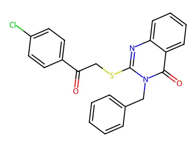 3-Benzyl-2-[2-(4-chlorophenyl)-2-oxoethyl]sulfanylquinazolin-4-one structure