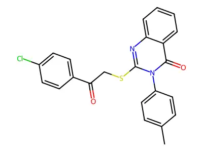 2-[2-(4-Chlorophenyl)-2-oxoethyl]sulfanyl-3-(4-methylphenyl)quinazolin-4-one structure