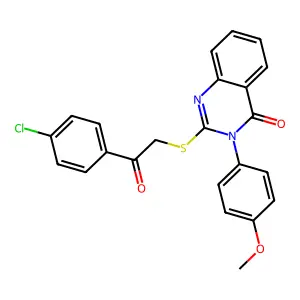 2-((2-(4-chlorophenyl)-2-oxoethyl)thio)-3-(4-methoxyphenyl)quinazolin-4(3H)-one structure