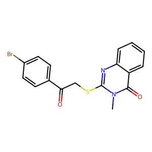 2-[2-(4-Bromophenyl)-2-oxoethyl]sulfanyl-3-methylquinazolin-4-one structure