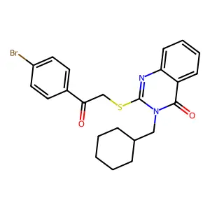 2-[2-(4-Bromophenyl)-2-oxoethyl]sulfanyl-3-(cyclohexylmethyl)quinazolin-4-one structure