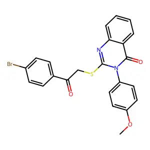 2-[2-(4-Bromophenyl)-2-oxoethyl]sulfanyl-3-(4-methoxyphenyl)quinazolin-4-one structure