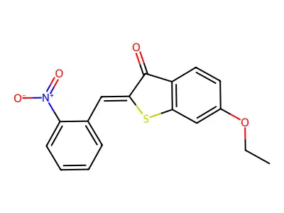 (Z)-6-ethoxy-2-(2-nitrobenzylidene)benzo[b]thiophen-3(2H)-one structure