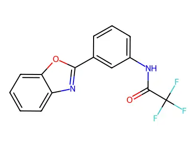 N-[3-(1,3-benzoxazol-2-yl)phenyl]-2,2,2-trifluoroacetamide structure