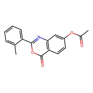 Acetic acid [2-(2-methylphenyl)-4-oxo-3,1-benzoxazin-7-yl] ester structure