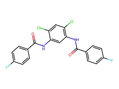 N,N'-(4,6-dichlorobenzene-1,3-diyl)bis(4-fluorobenzamide) structure