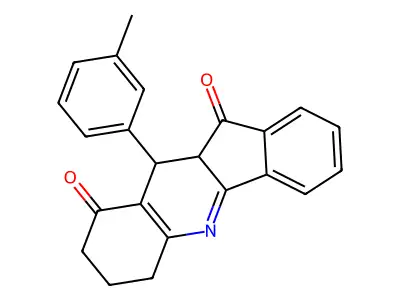 10-(3-methylphenyl)-7,8,10,10a-tetrahydro-6H-indeno[1,2-b]quinoline-9,11-dione structure