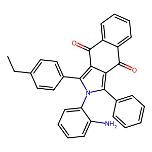 2-(2-aminophenyl)-1-(4-ethylphenyl)-3-phenyl-2H-benzo[f]isoindole-4,9-dione structure