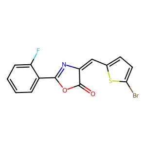 (4Z)-4-[(5-bromothiophen-2-yl)methylidene]-2-(2-fluorophenyl)-1,3-oxazol-5-one structure