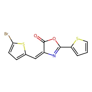 (4Z)-4-[(5-bromothiophen-2-yl)methylidene]-2-thiophen-2-yl-1,3-oxazol-5-one structure