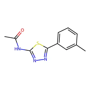 N-[5-(3-methylphenyl)-1,3,4-thiadiazol-2-yl]acetamide structure