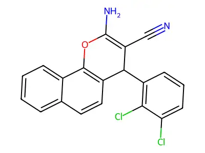 2-amino-4-(2,3-dichlorophenyl)-4H-benzo[h]chromene-3-carbonitrile structure